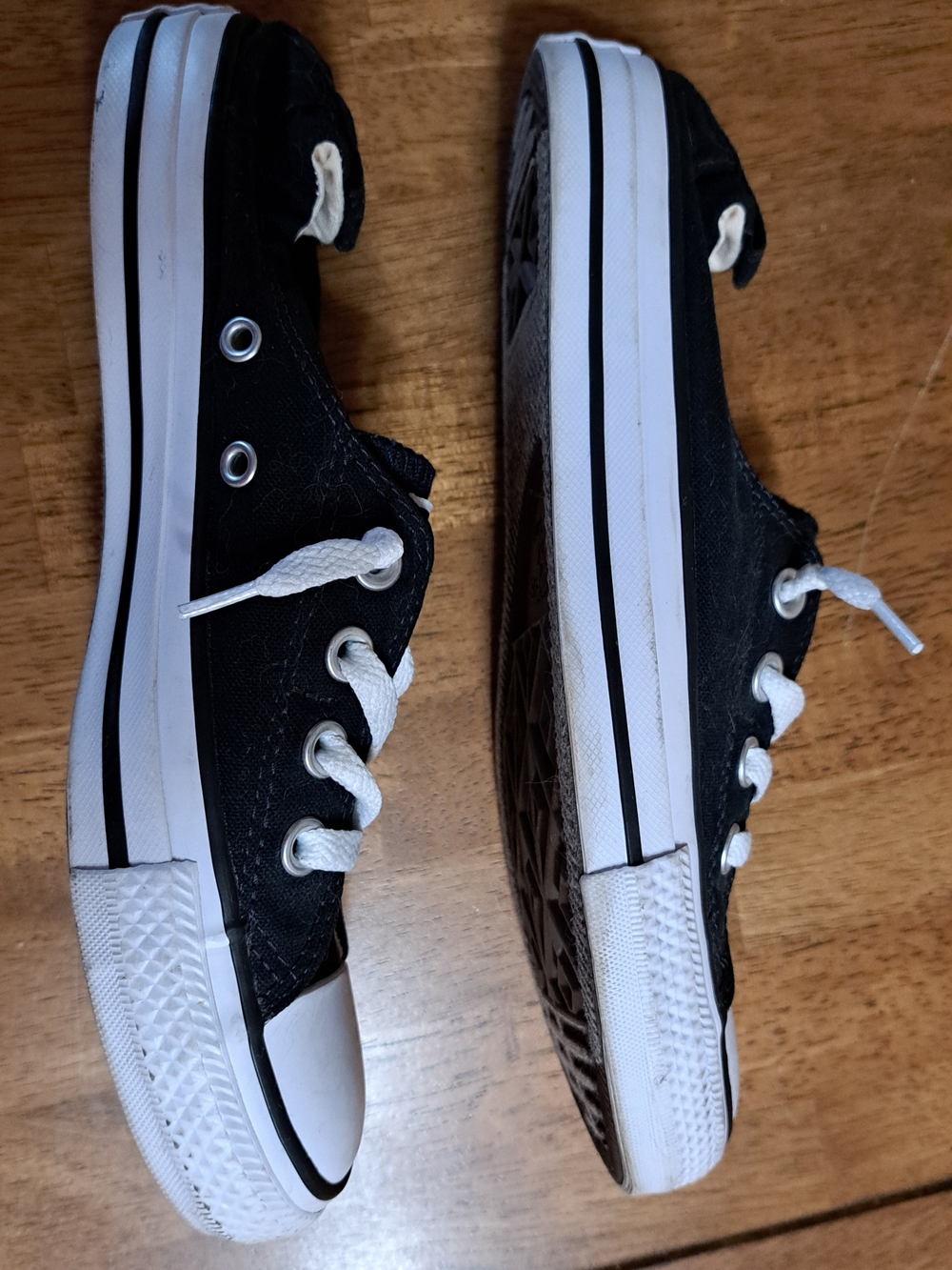 Converse Black & White Low-Top Canvas Sneakers - Picture 4 of 9